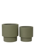 Kaemingk footed outdoor planters set of 2, green (British brand)
