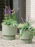 Kaemingk footed outdoor planters set of 2, green (British brand)