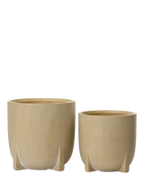 John Lewis Kaemingk Aria Footed Outdoor Planters, Set of 2, Natural- Buy online at McGrocer