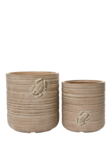 John Lewis Kaemingk Hugo Frog Motif Outdoor Planters Set of 2 Natural- Buy online at McGrocer