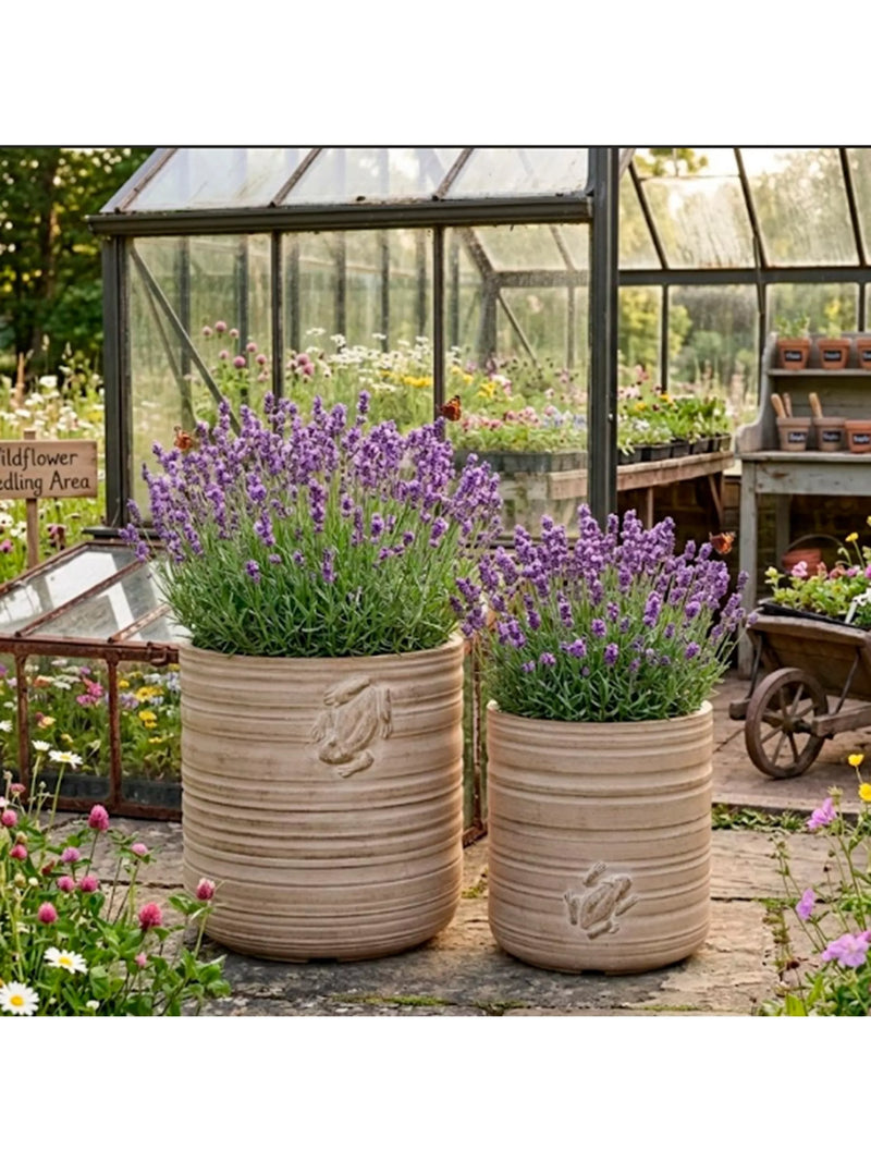 Kaemingk outdoor planters set of 2 natural, imported from the UK
