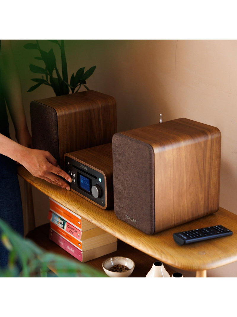 Pure Classic Stereo Mini radio in walnut - British product
