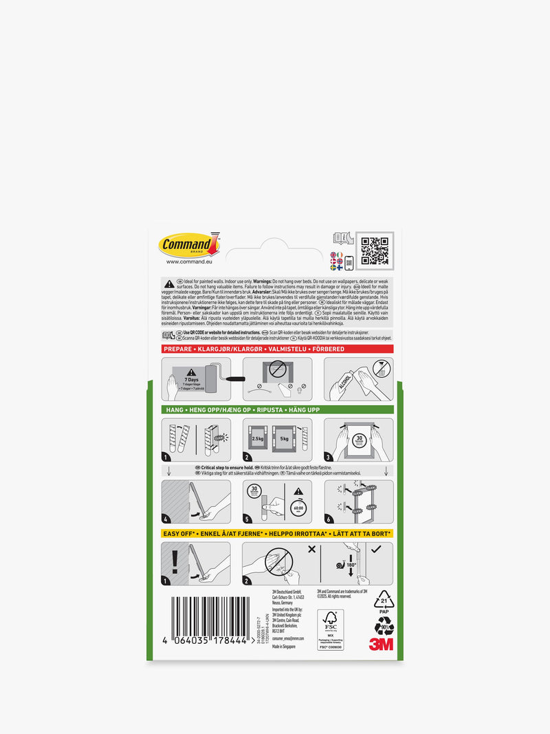 Command narrow picture hanging strips 5kg, imported from the UK