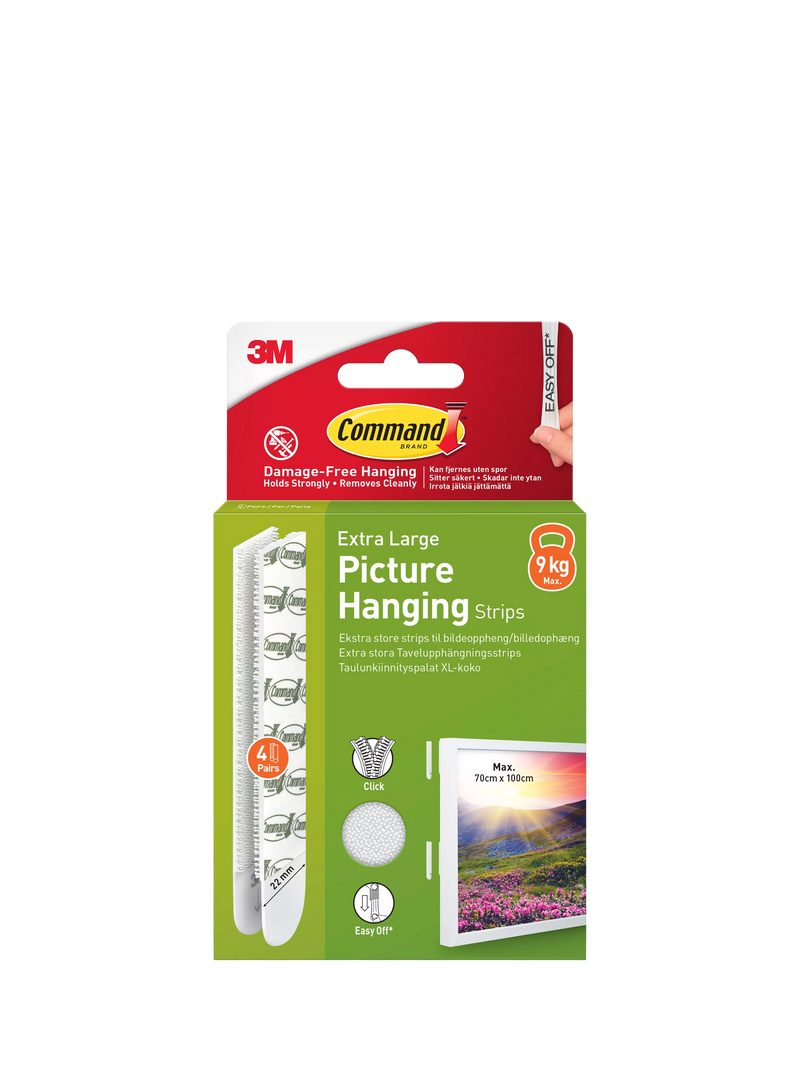 Command extra large picture hanging strips 9kg, UK version