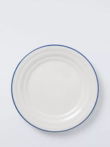John Lewis John Lewis Harbour Stoneware Side Plate, 24.5cm, Cream/Blue- Buy online at McGrocer