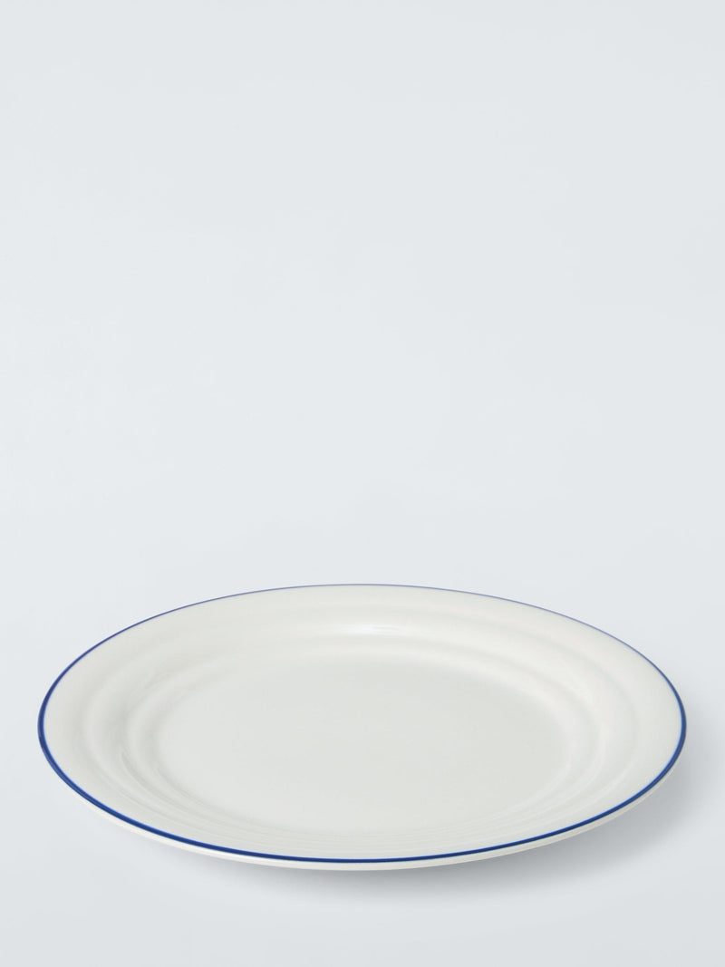 John Lewis Harbour stoneware side plate cream/blue 24.5cm - British product