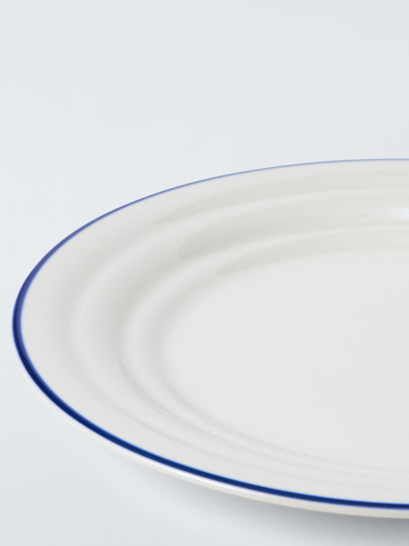 John Lewis Harbour stoneware side plate cream/blue 24.5cm - British product