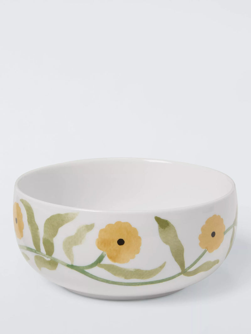 John Lewis fine china cereal bowl White/Multi 15cm, imported from the UK