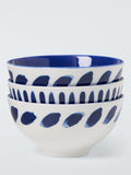 John Lewis dip bowls set of 3, white and navy 11cm, imported from the UK