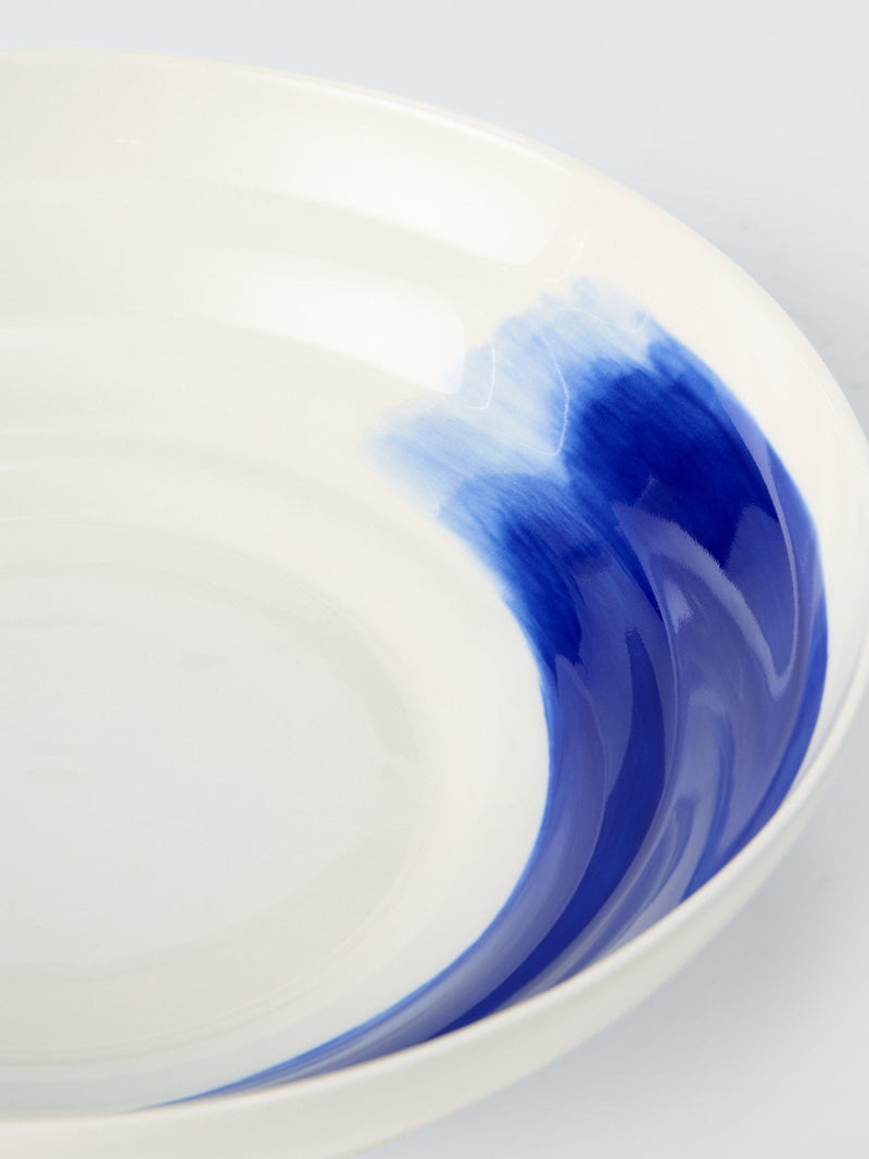 John Lewis Harbour low serving bowl 30cm white blue - British product