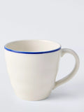 John Lewis stoneware mug blue rim 400ml, imported from the UK
