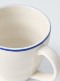 John Lewis stoneware mug blue rim 400ml, imported from the UK