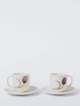 John Lewis John Lewis x Anine Cecilie Iversen Fine China Espresso Cup & Saucer Set of 2 90ml Purple/Multi- Buy online at McGrocer