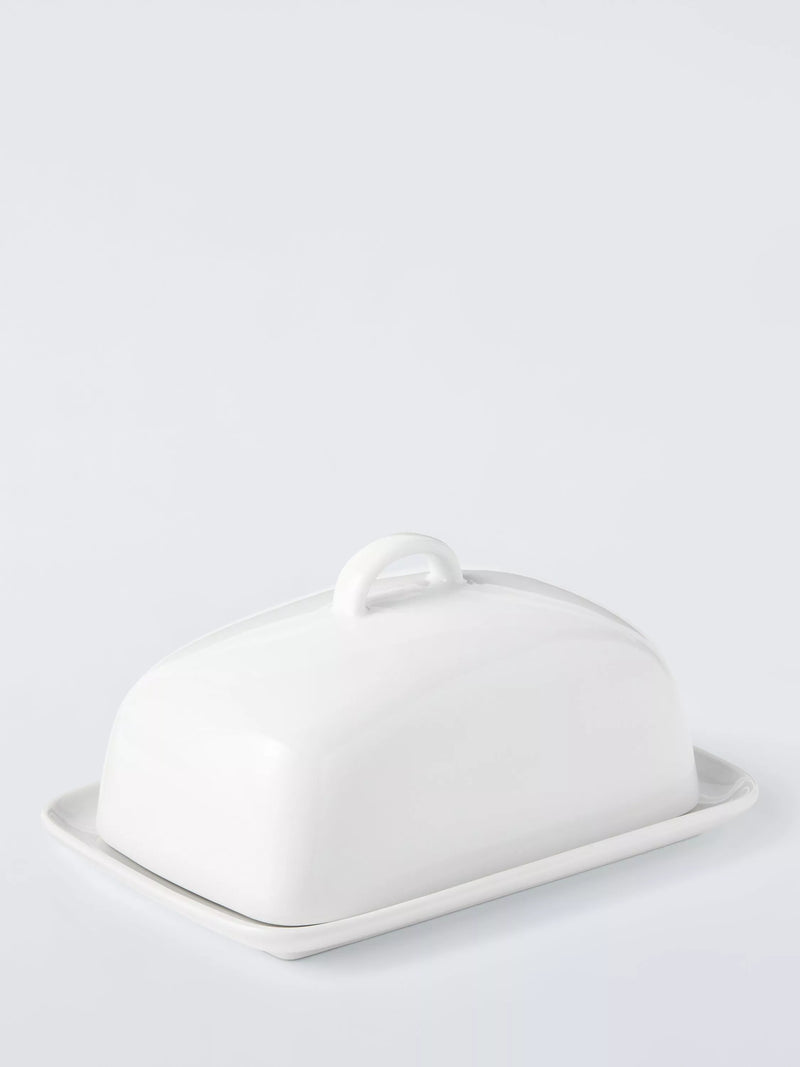 John Lewis Dine porcelain butter dish white, imported from the UK