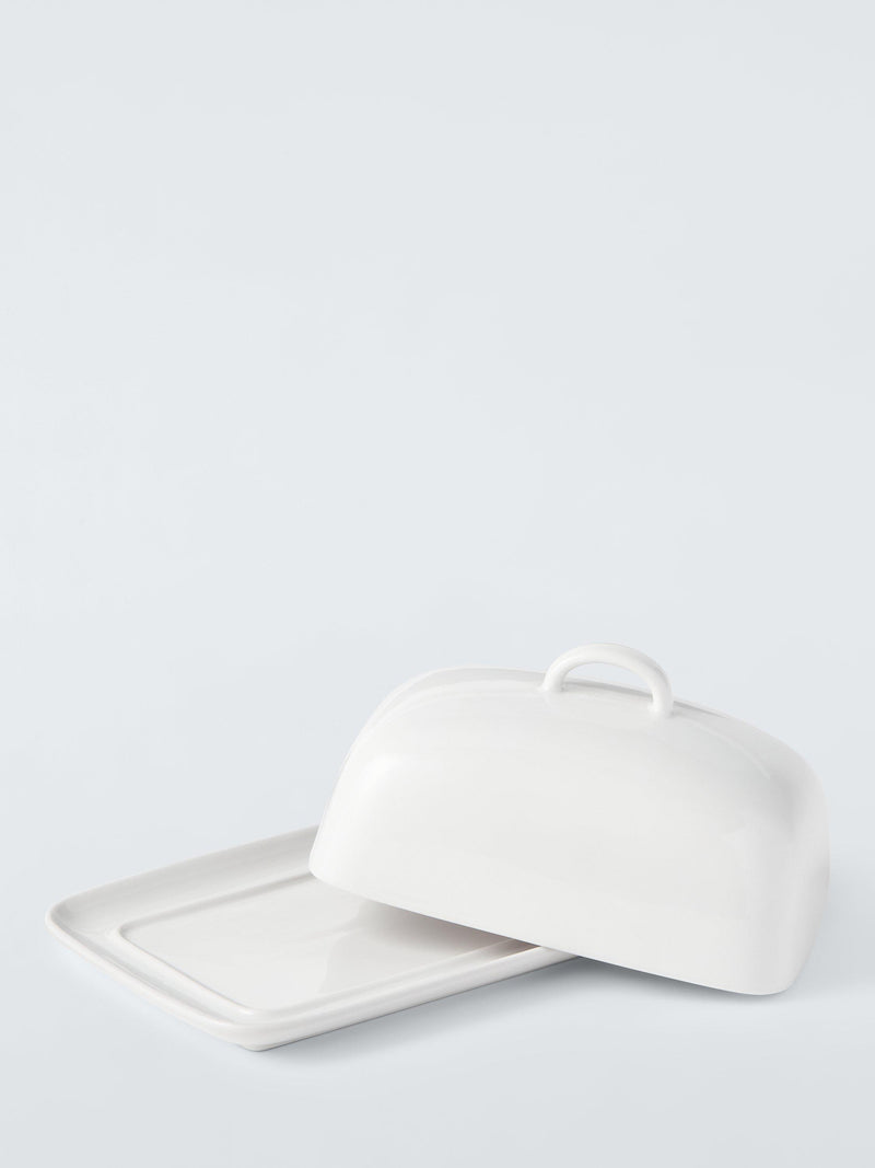 John Lewis Dine porcelain butter dish white, imported from the UK