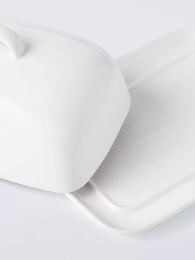 John Lewis Dine porcelain butter dish white, imported from the UK