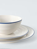 John Lewis Harbour blue rim stoneware dinnerware set 12 piece - British product