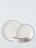 John Lewis Harbour blue rim stoneware dinnerware set 12 piece - British product