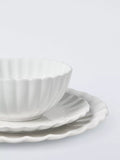 John Lewis fine china dinnerware scalloped 12 piece white (British brand)