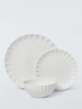 John Lewis fine china dinnerware scalloped 12 piece white (British brand)