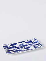 John Lewis John Lewis Coastal Fine China Rectangular Platter, White/Navy, 29cm- Buy online at McGrocer