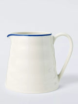 John Lewis John Lewis Harbour Blue Rim Stoneware Jug, White/Blue, 700ml- Buy online at McGrocer