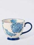 John Lewis hand painted floral stoneware teacup 380ml, imported from the UK