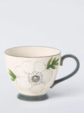 John Lewis hand painted floral stoneware teacup 380ml, UK version