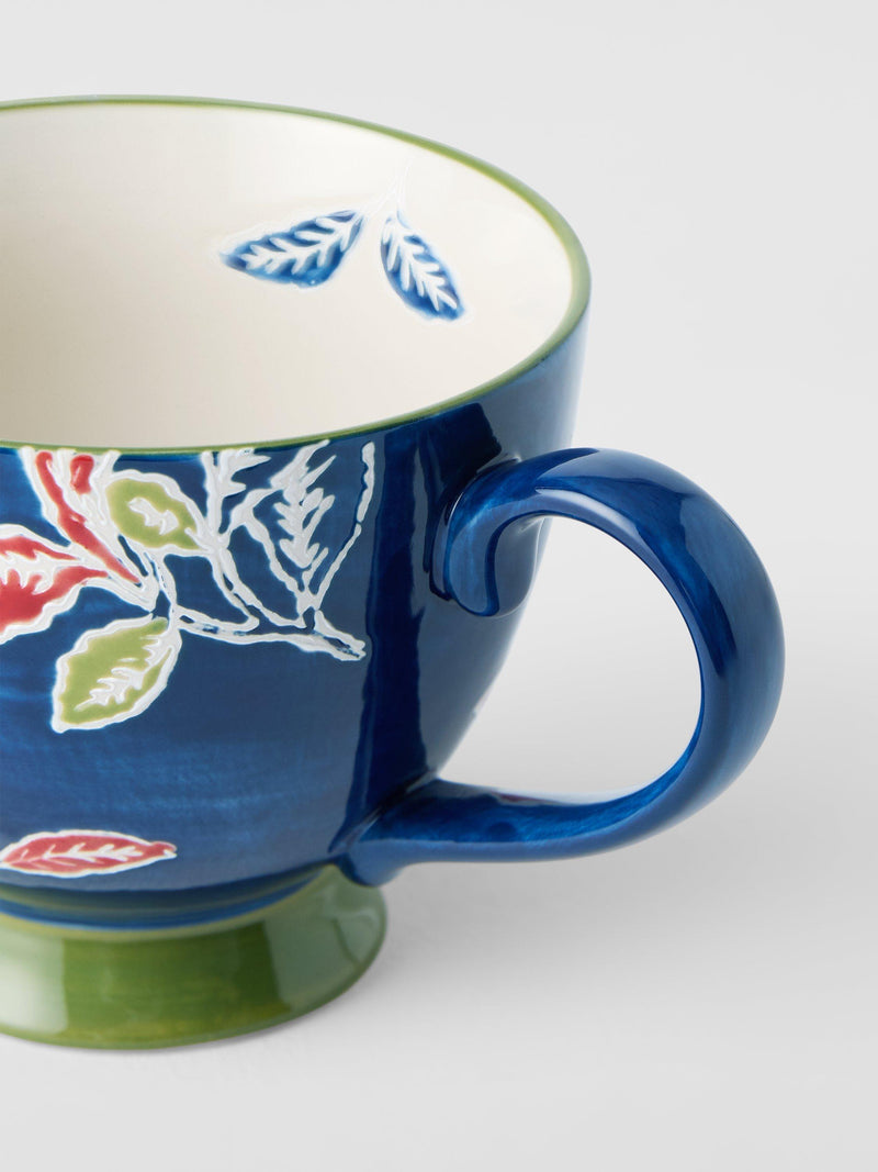 John Lewis hand painted leaf stoneware teacup 380ml, UK version
