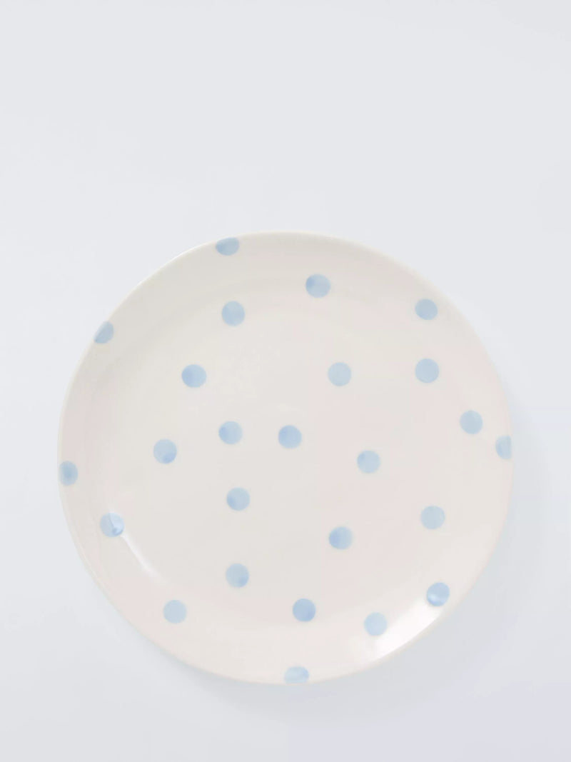 John Lewis hand painted stoneware side plate 22cm blue (British brand)