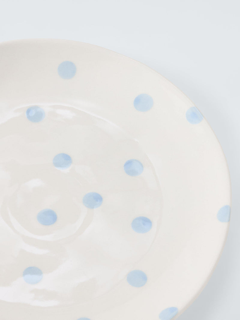 John Lewis hand painted stoneware side plate 22cm blue (British brand)
