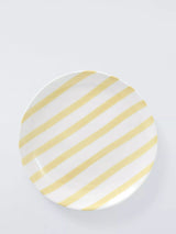 John Lewis John Lewis Hand Painted Stripe Stoneware Side Plate, 22cm, Yellow- Buy online at McGrocer