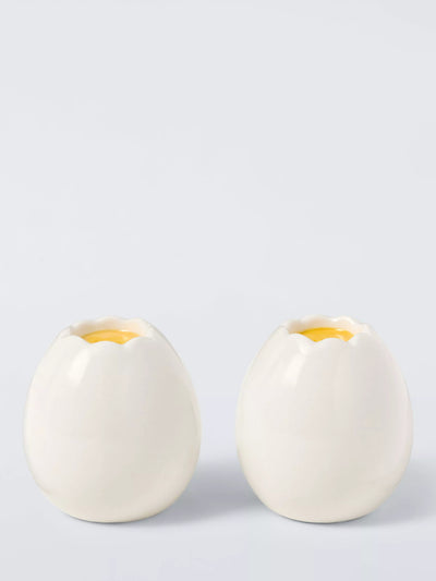 John Lewis John Lewis Egg Stoneware Salt & Pepper Shakers White- Buy online at McGrocer