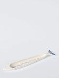 John Lewis hand painted fish stoneware serving dish 42cm white (British brand)