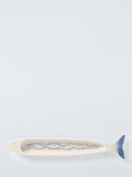 John Lewis hand painted fish stoneware serving dish 42cm white (British brand)