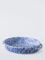 John Lewis John Lewis Oval Splatter Stoneware Serving Dish, 34cm, Cobalt- Buy online at McGrocer