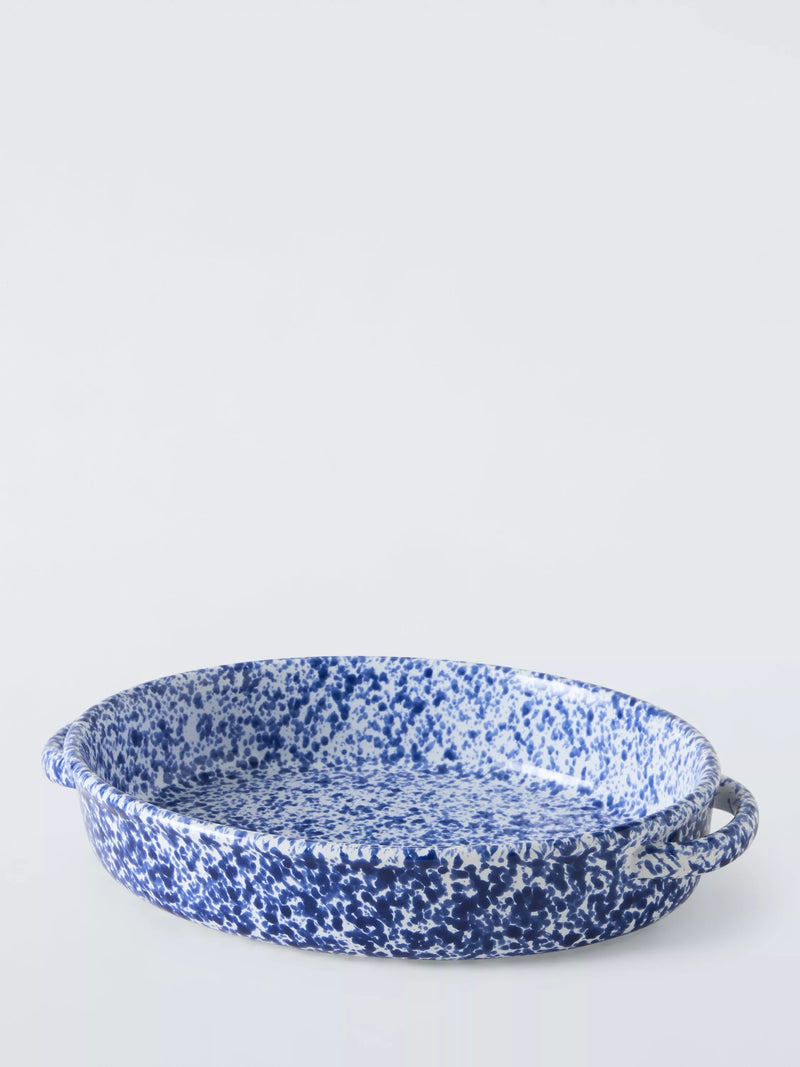 John Lewis oval stoneware serving dish 34cm cobalt, imported from the UK