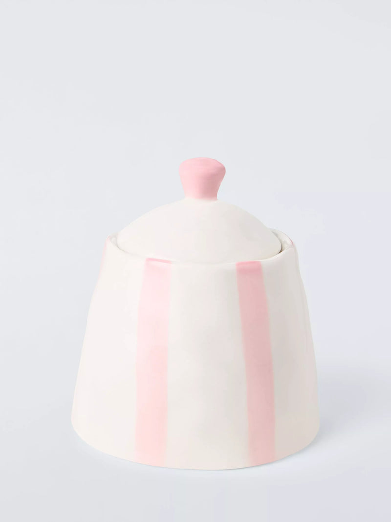 John Lewis hand painted stripe sugar pot 200ml - British product