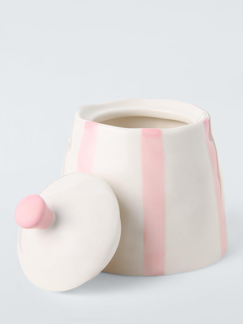 John Lewis hand painted stripe sugar pot 200ml - British product