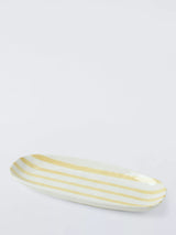 John Lewis John Lewis Hand Painted Stripe Stoneware Platter, 30.5cm, Yellow- Buy online at McGrocer