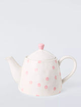 John Lewis John Lewis Hand Painted Spot Stoneware Teapot Pink 800ml- Buy online at McGrocer