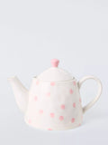 John Lewis hand painted spot stoneware teapot 800ml pink (British brand)