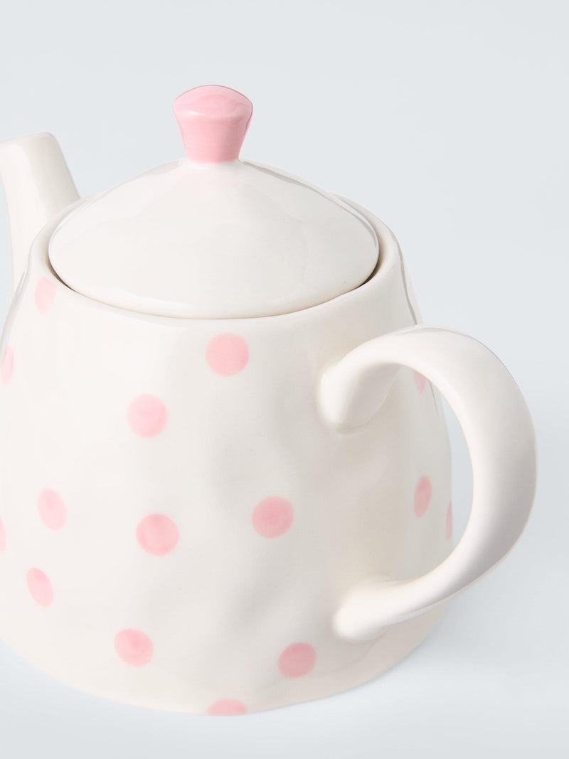John Lewis hand painted spot stoneware teapot 800ml pink (British brand)