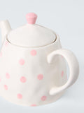John Lewis hand painted spot stoneware teapot 800ml pink (British brand)