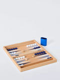 John Lewis wooden backgammon set with checkers and dice, imported from the UK