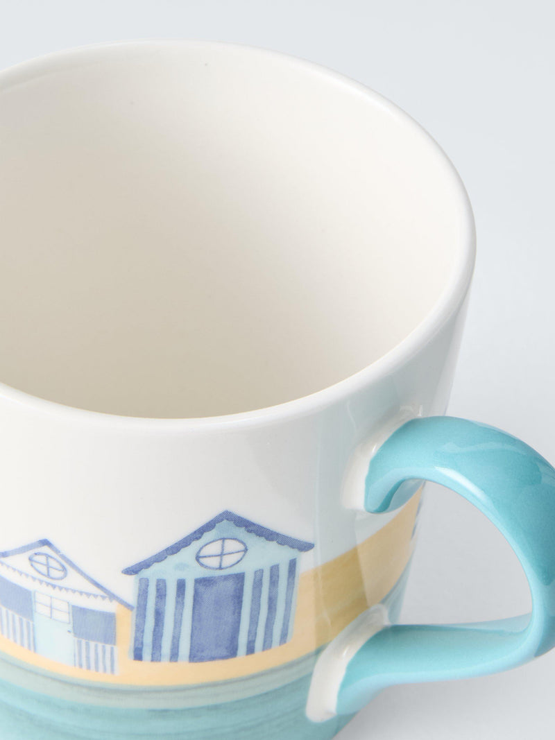John Lewis Beach Hut blue stoneware mug 330ml, UK version