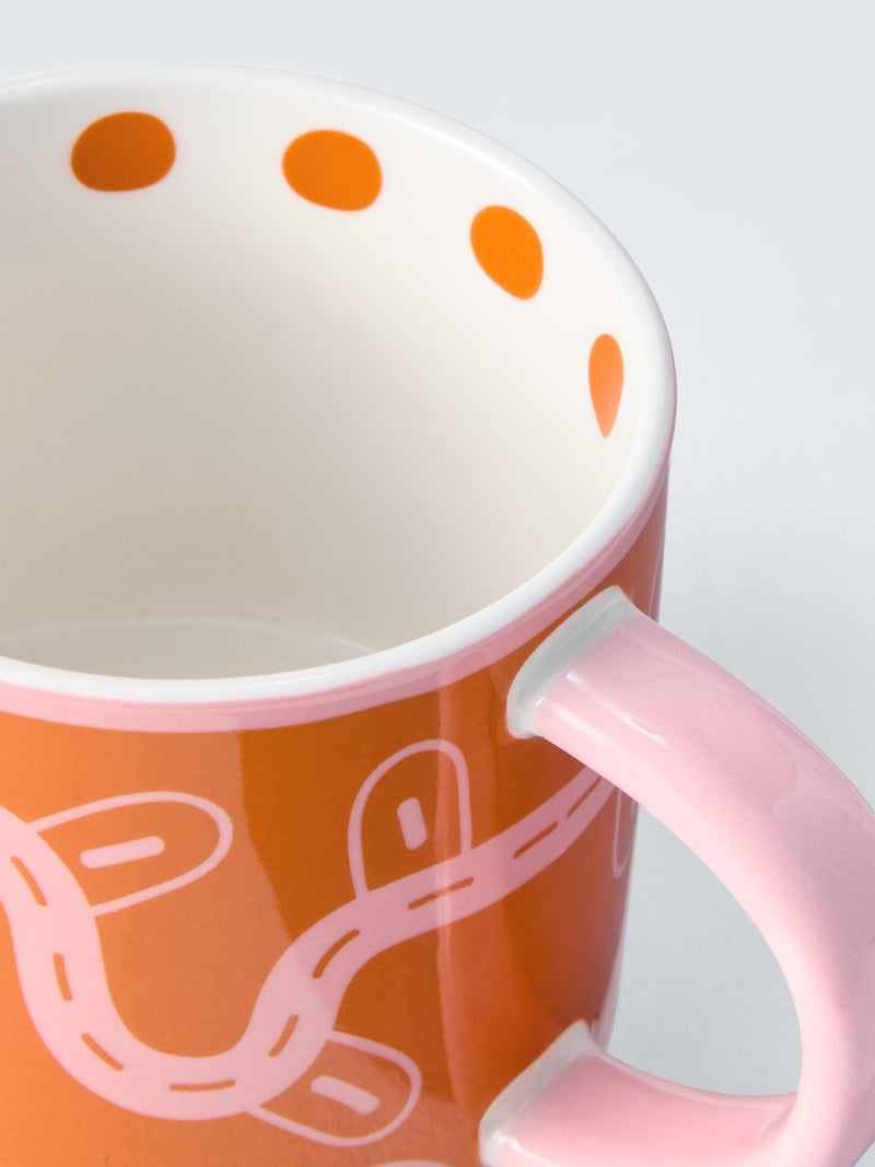 John Lewis stoneware mug 385ml orange, imported from the UK