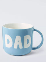 John Lewis John Lewis 'Dad' Wax Resist Stoneware Mug, Aqua, 300ml- Buy online at McGrocer