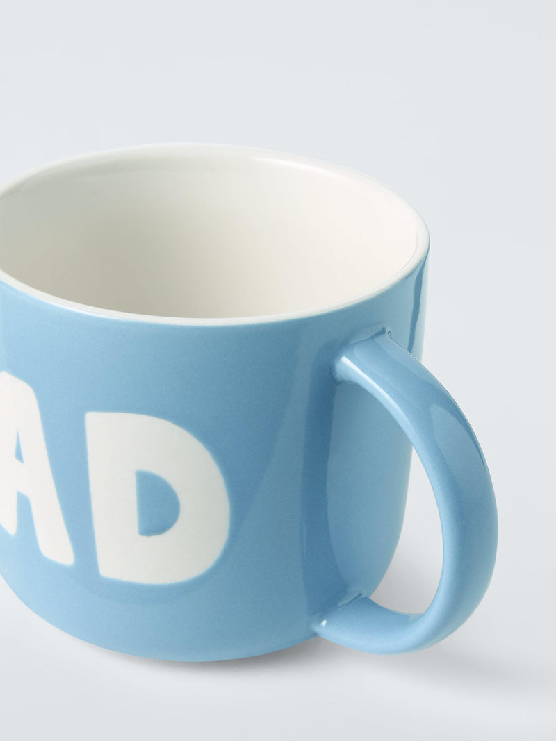 John Lewis stoneware mug dad aqua 300ml, imported from the UK