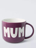 John Lewis 'Mum' purple stoneware mug 300ml, imported from the UK